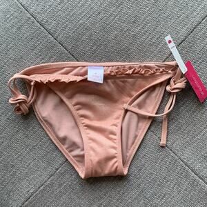 NWT Xhilaration Pink Ruffle Glitter Swim Bikini Bottom Medium